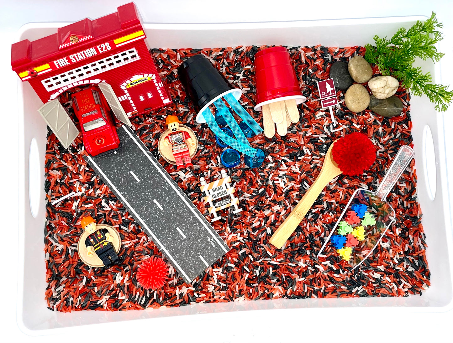 Fire Station Sensory Bin